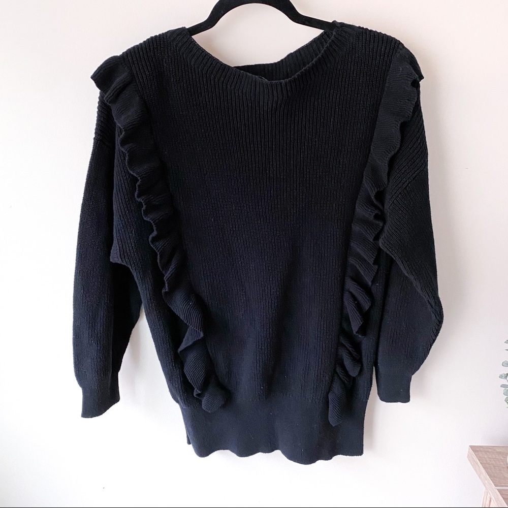 EXPRESS RUFFLE TUNIC SWEATER